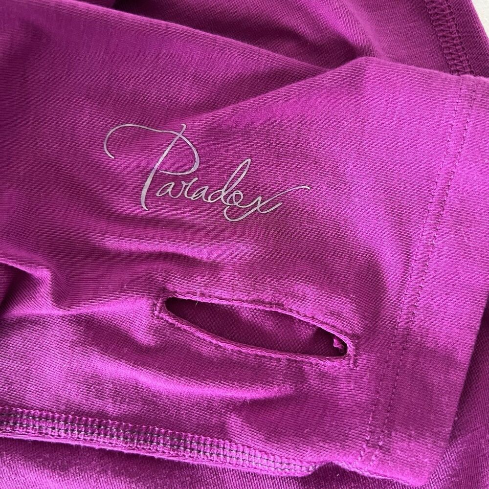 Merino Blend By Paradox 1/4 Zip Shirt Womens Large Purple Activewear Layering - Picture 6 of 10
